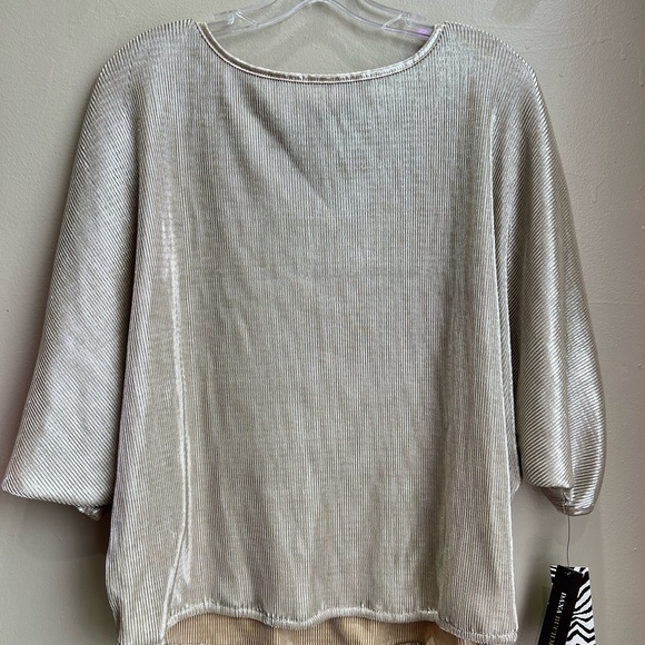Dana Buchman Gold Shimmer Draped Top - Picture 1 of 5